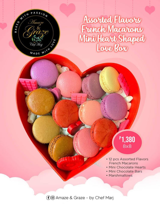 Assorted French Macarons Mini Heart Sharp