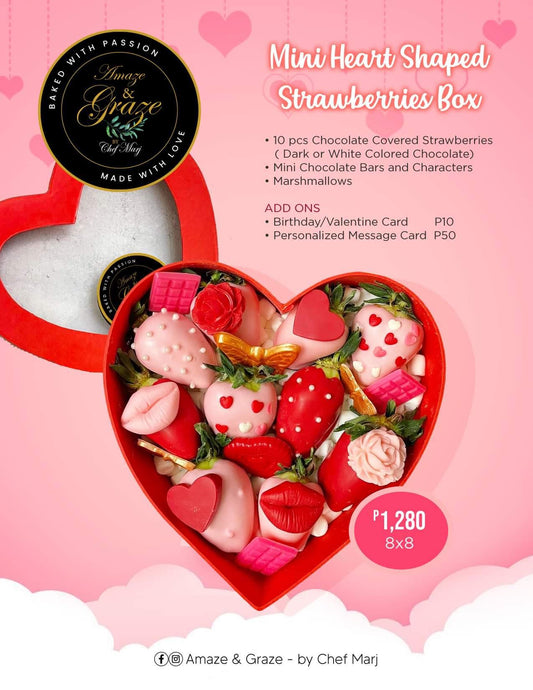 Mini Heart Shape Strawberries Box
