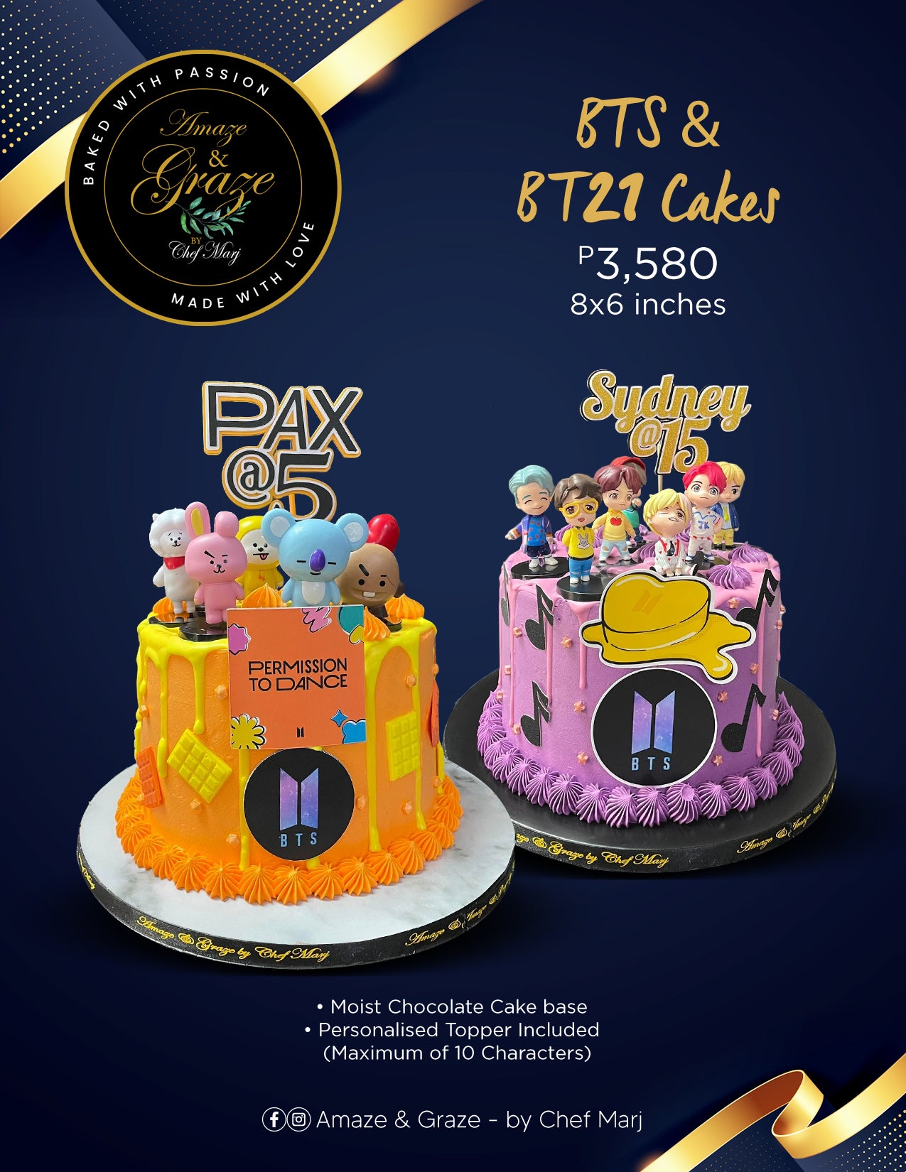 BTS or BT21 Cakes Design